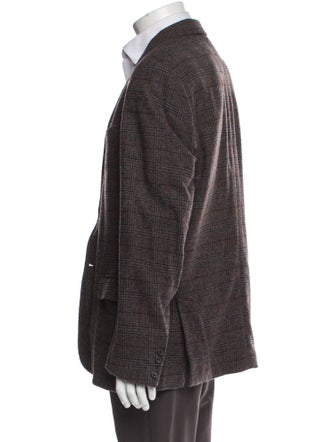 Billy Reid Virgin Wool Plaid Print Blazer