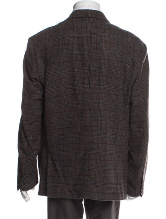 Billy Reid Virgin Wool Plaid Print Blazer