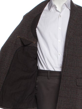 Billy Reid Virgin Wool Plaid Print Blazer