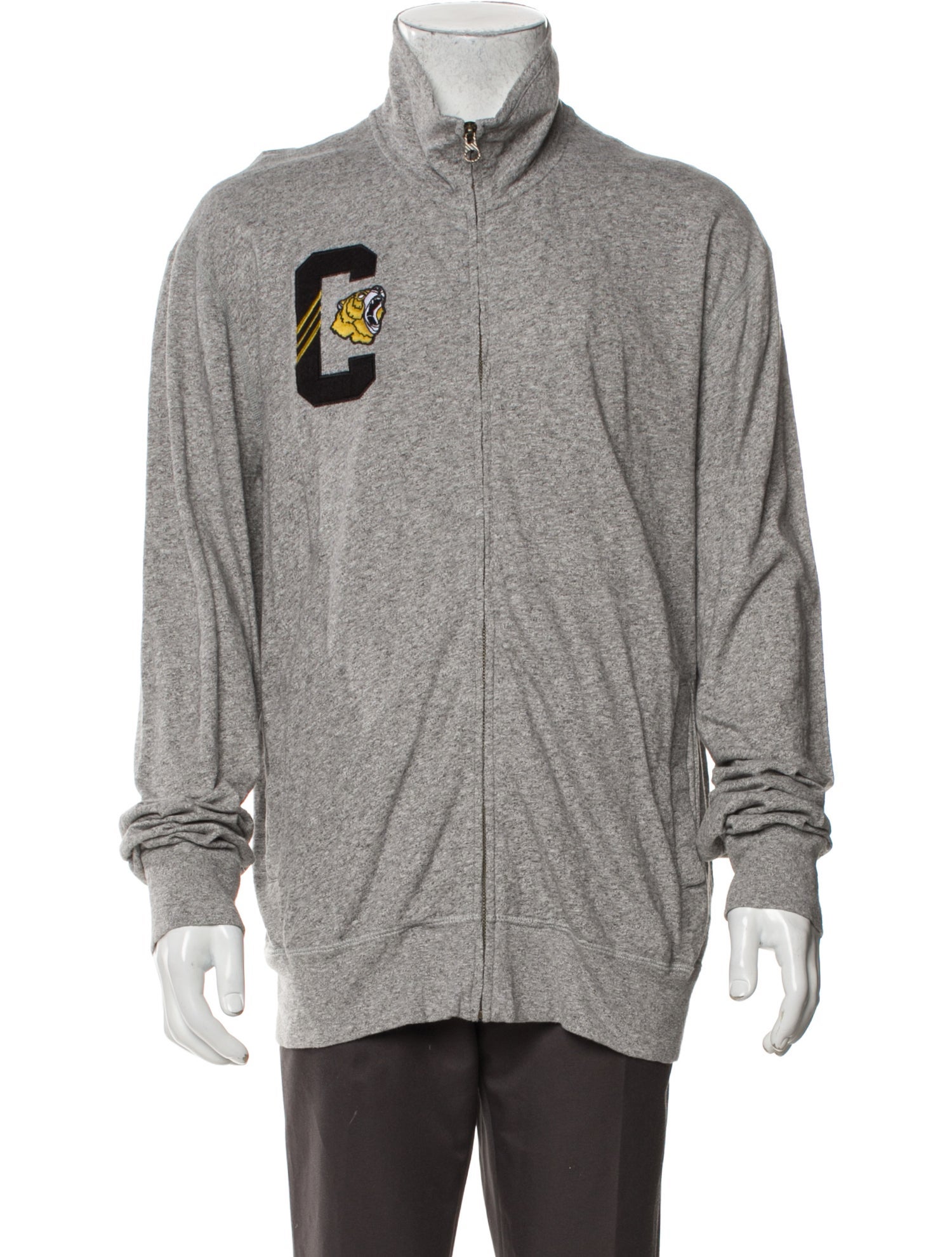 Billy Reid Graphic Print Mock Neck Cardigan