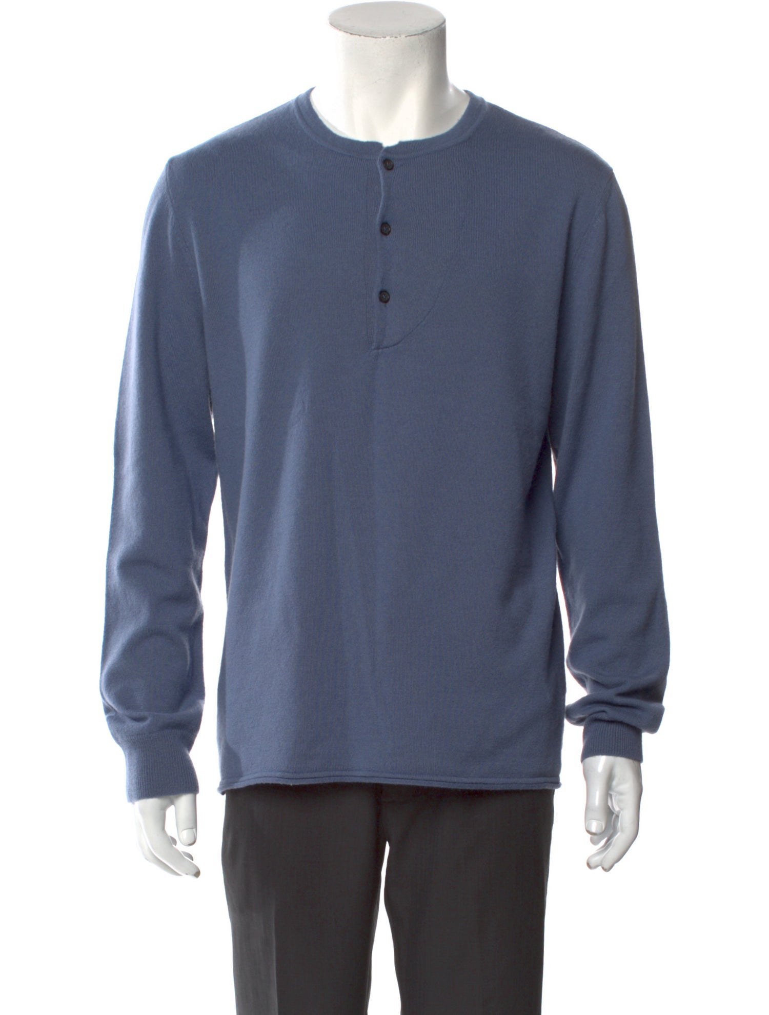 Billy Reid Wool Crew Neck Polo Sweater