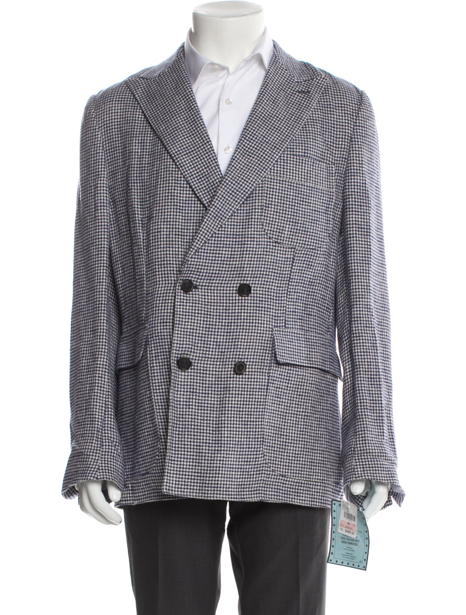 Billy Reid Linen Houndstooth Print Blazer w/ Tags