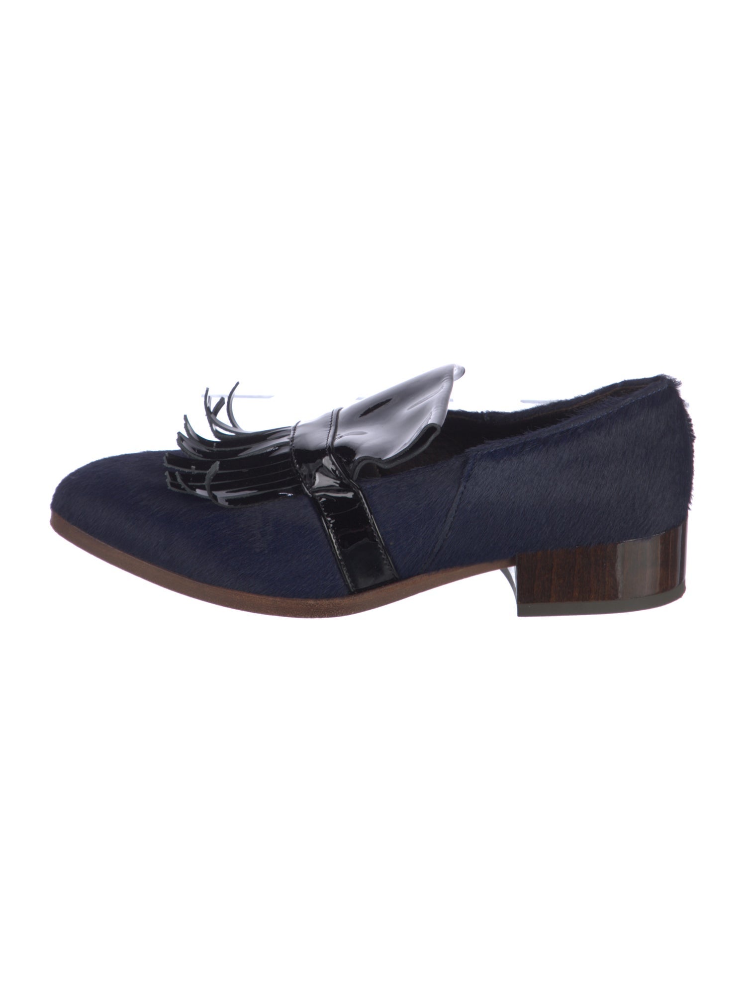 Billy Reid Ponyhair Fringe Trim Accent Loafers