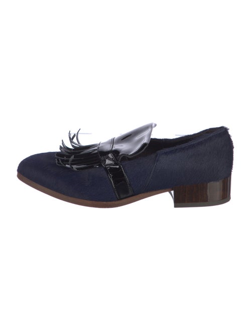 Billy Reid Ponyhair Fringe Trim Accent Loafers