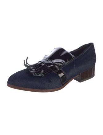 Billy Reid Ponyhair Fringe Trim Accent Loafers