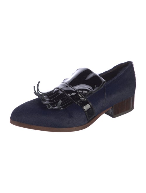 Billy Reid Ponyhair Fringe Trim Accent Loafers
