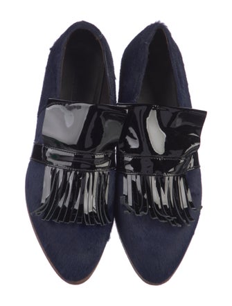 Billy Reid Ponyhair Fringe Trim Accent Loafers