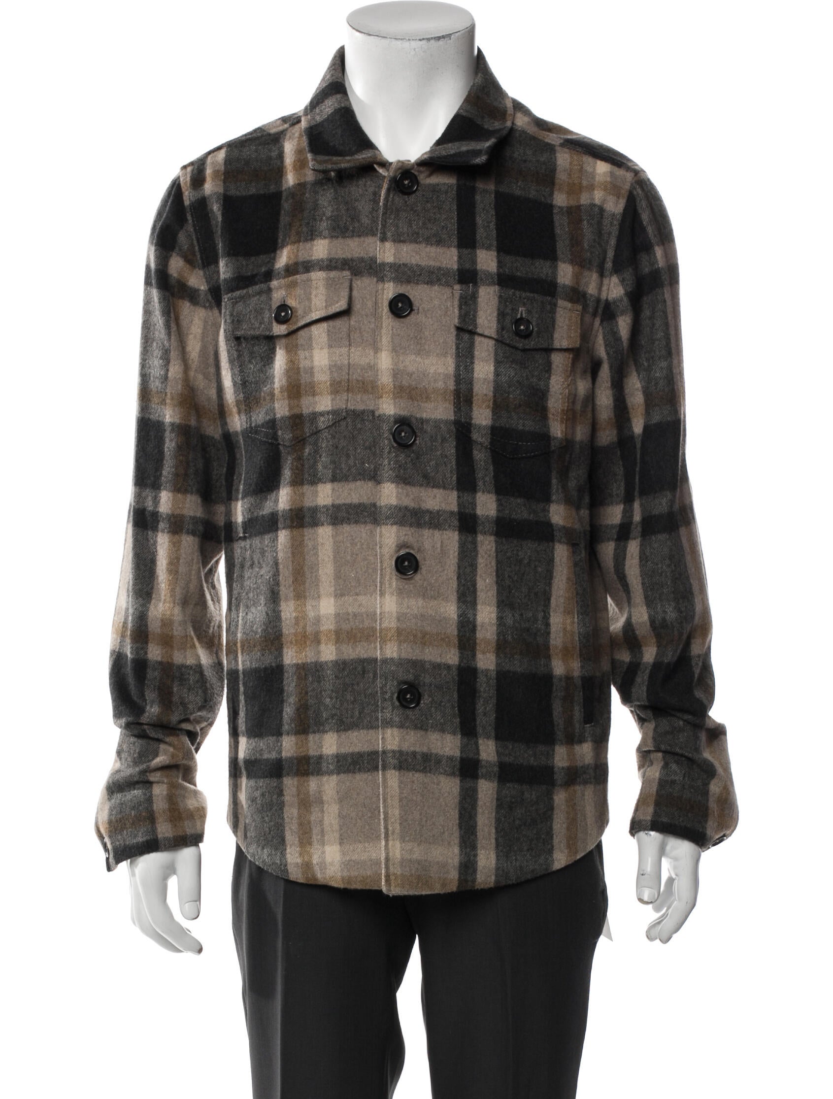 Billy Reid Plaid Print Trucker Jacket