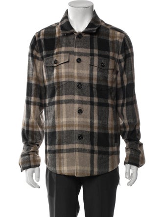 Billy Reid Plaid Print Trucker Jacket