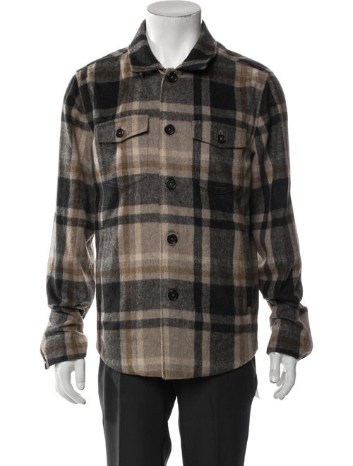 Billy Reid Plaid Print Trucker Jacket