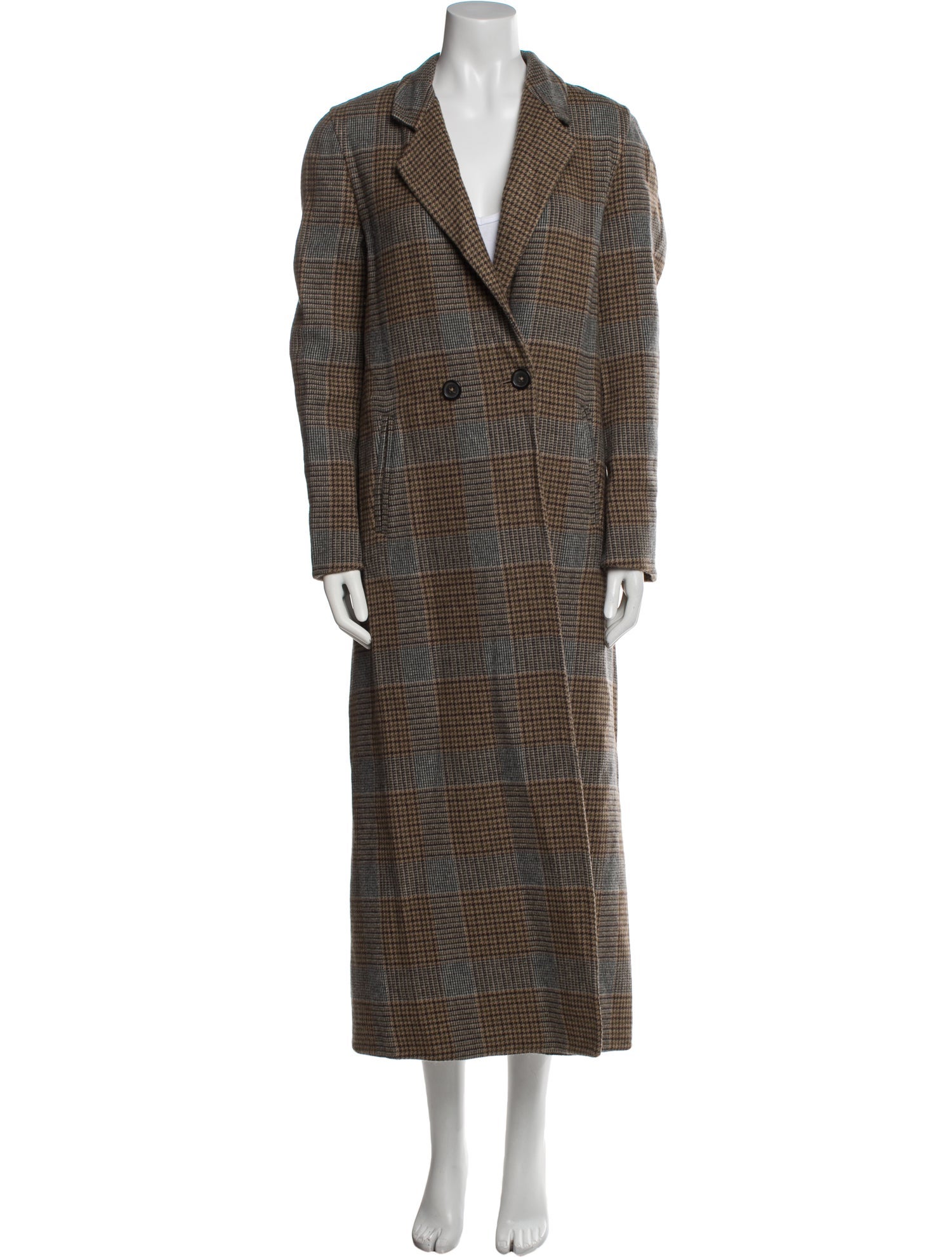 Billy Reid Virgin Wool Plaid Print Coat