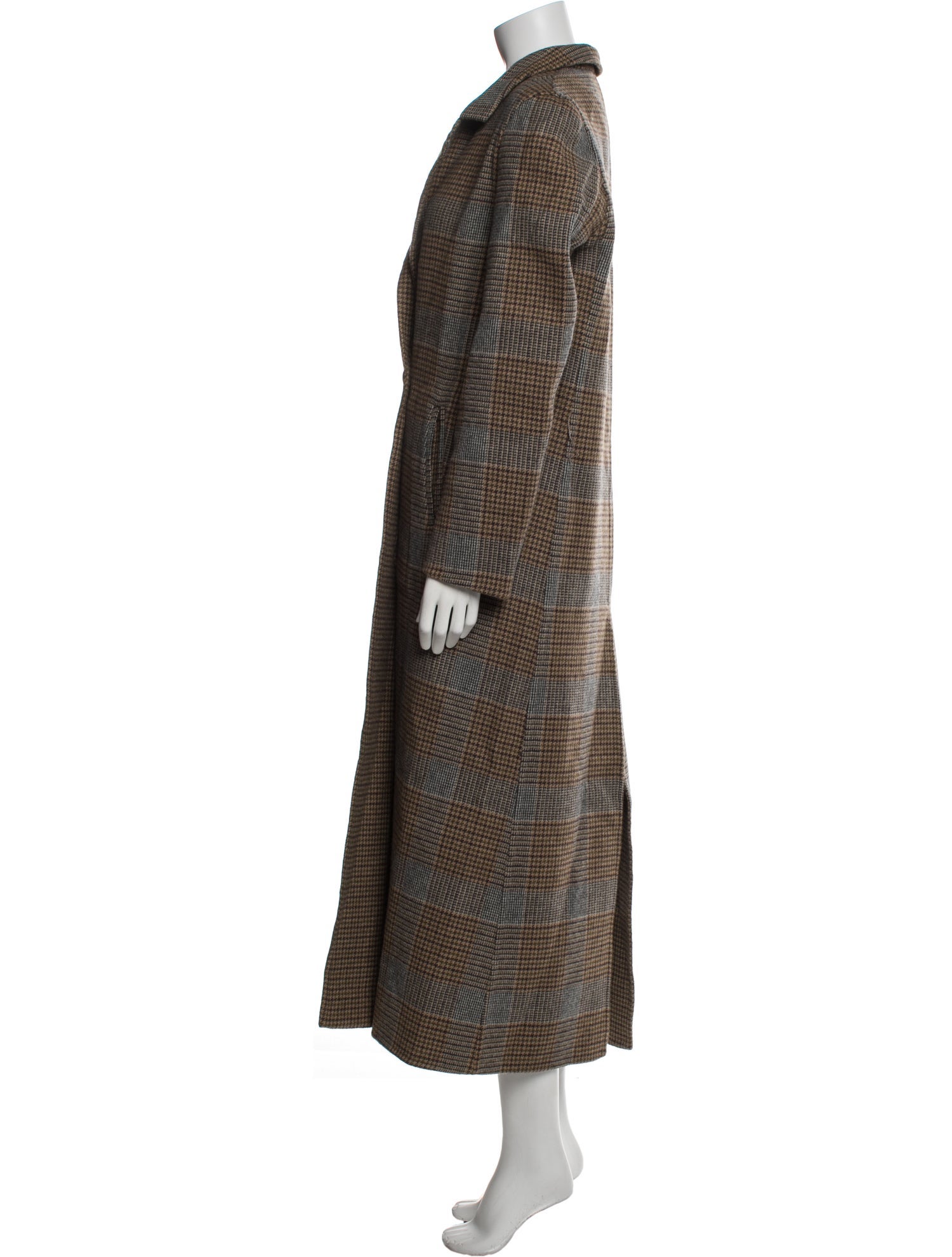 Billy Reid Virgin Wool Plaid Print Coat