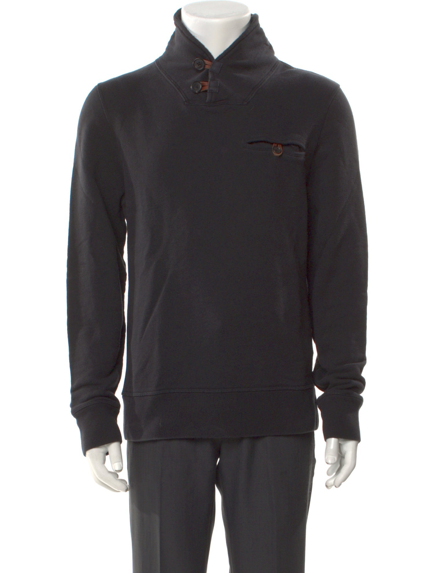 Billy Reid Mock Neck Long Sleeve Polo Sweater