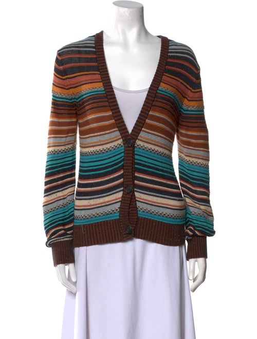 Billy Reid Striped V-Neck Sweater