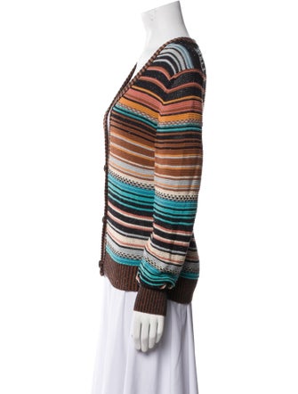 Billy Reid Striped V-Neck Sweater