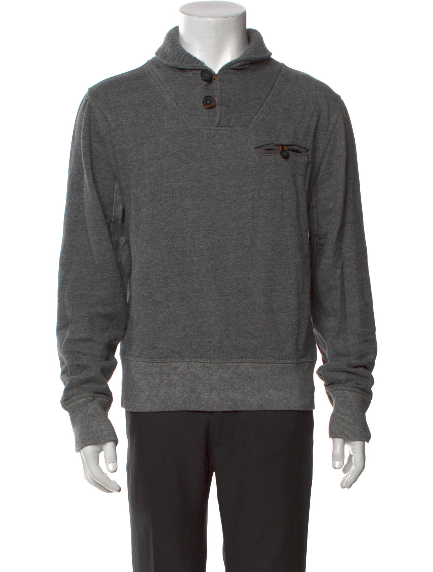 Billy Reid Mock Neck Long Sleeve Polo Sweater