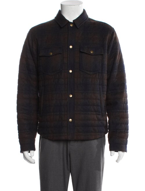 Billy Reid Wool Plaid Print Trucker Jacket