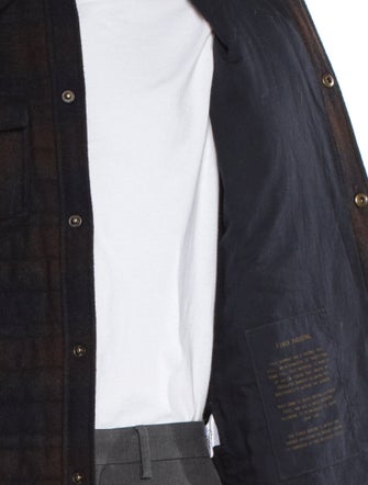 Billy Reid Wool Plaid Print Trucker Jacket