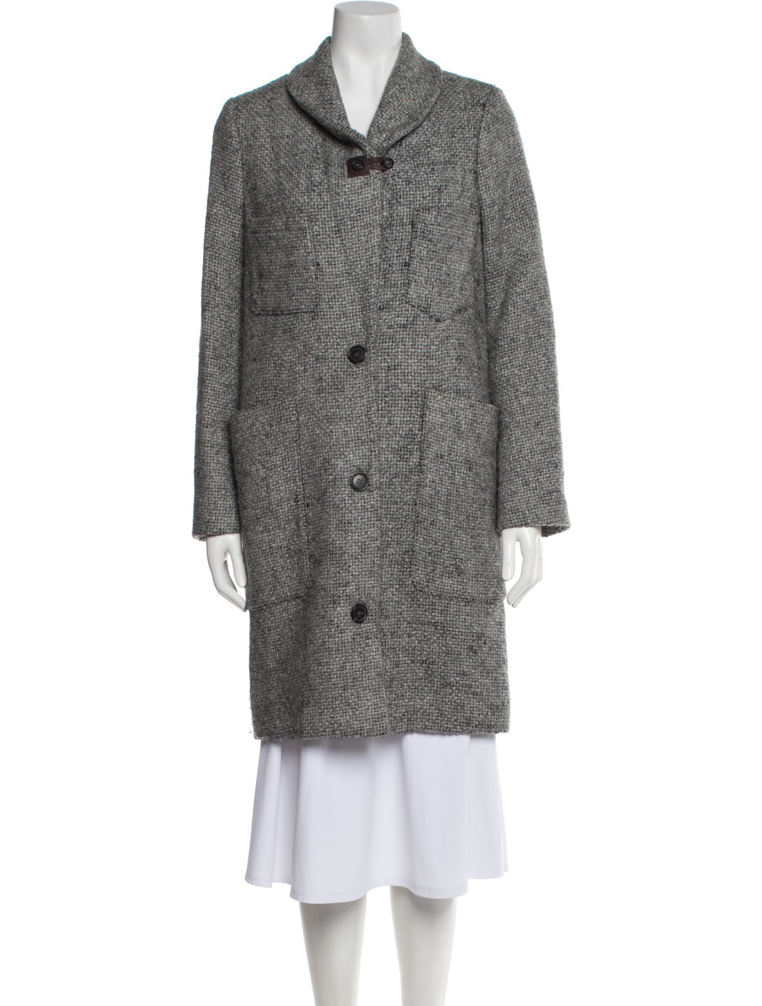 Billy Reid Wool Tweed Pattern Coat
