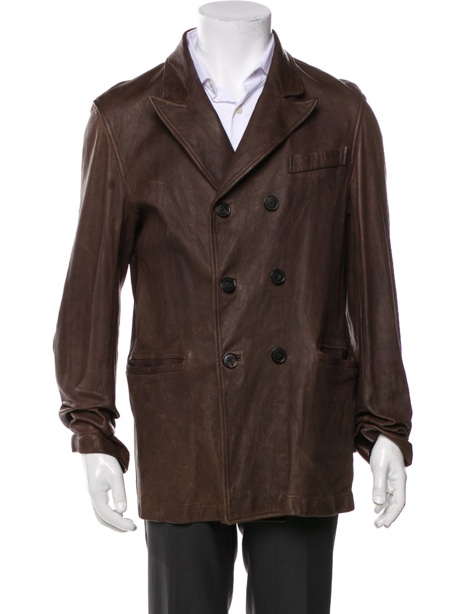 Billy Reid Leather Peacoat