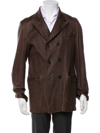 Billy Reid Leather Peacoat
