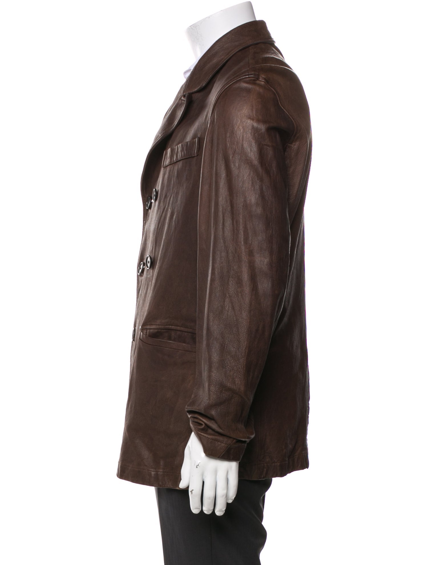 Billy Reid Leather Peacoat