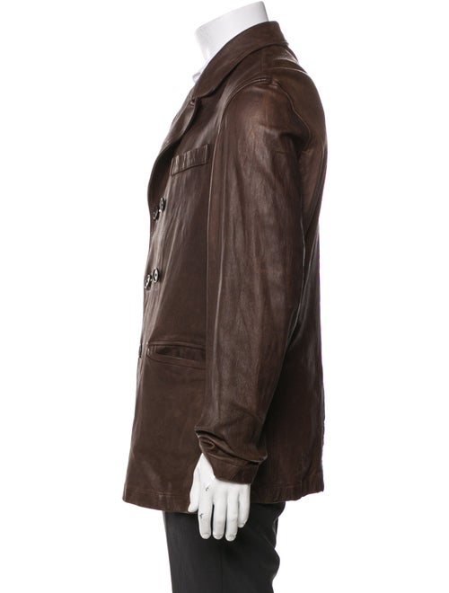Billy Reid Leather Peacoat