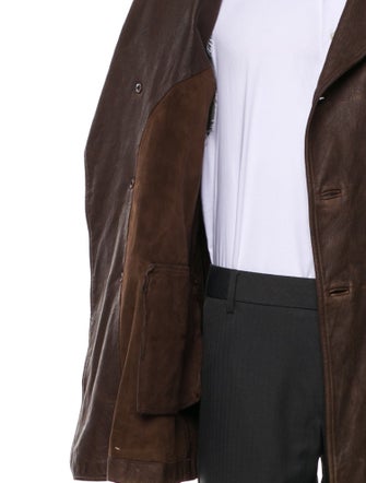 Billy Reid Leather Peacoat