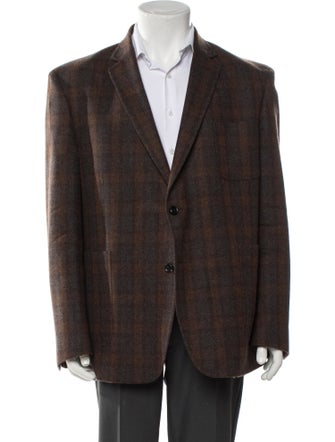 Billy Reid Wool Plaid Print Blazer