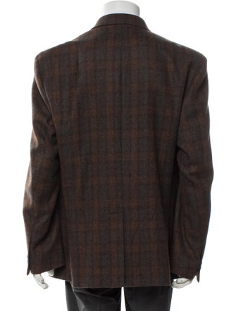 Billy Reid Wool Plaid Print Blazer