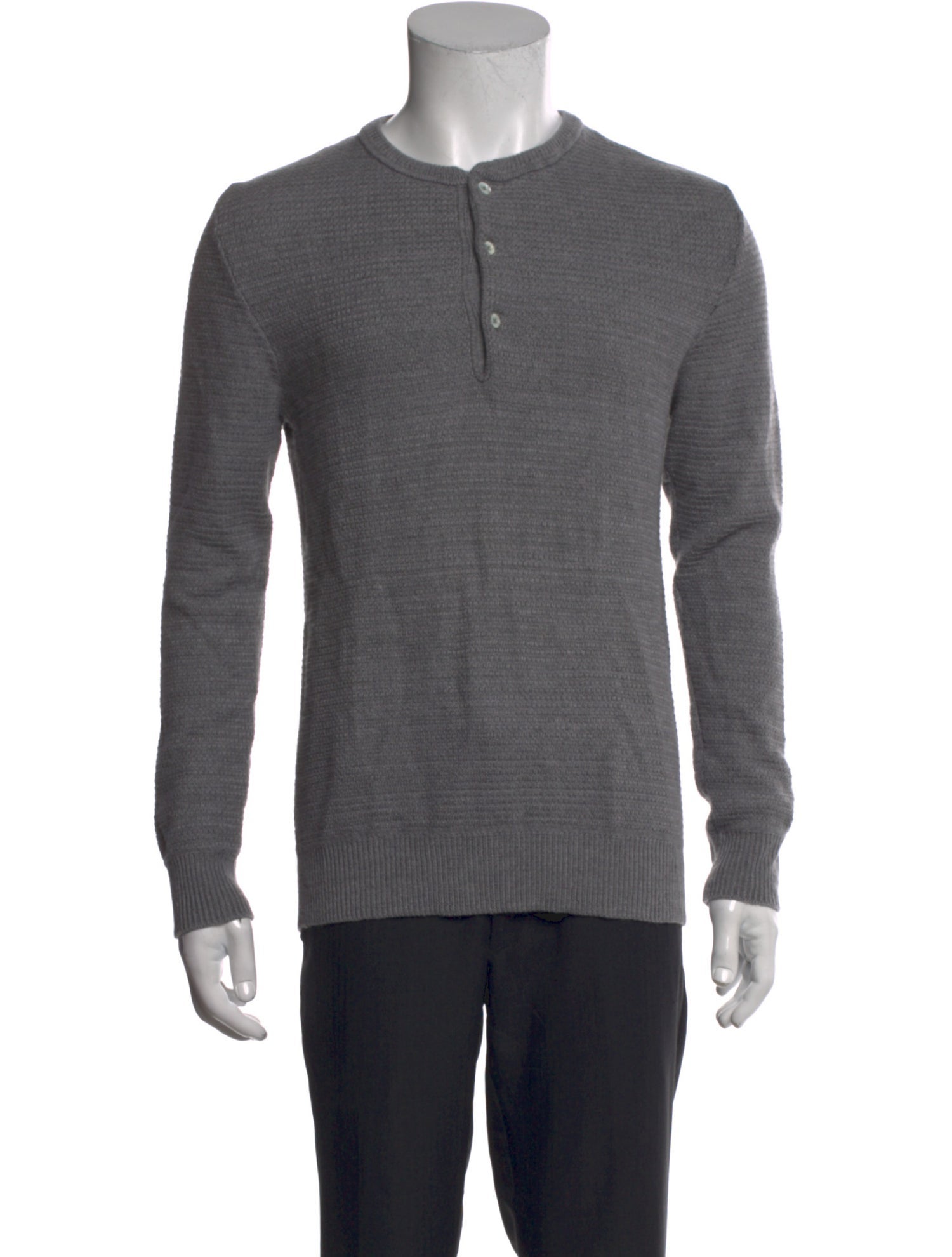 Billy Reid Crew Neck Long Sleeve Polo Sweater