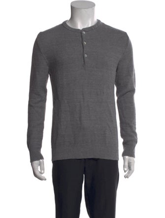 Billy Reid Crew Neck Long Sleeve Polo Sweater