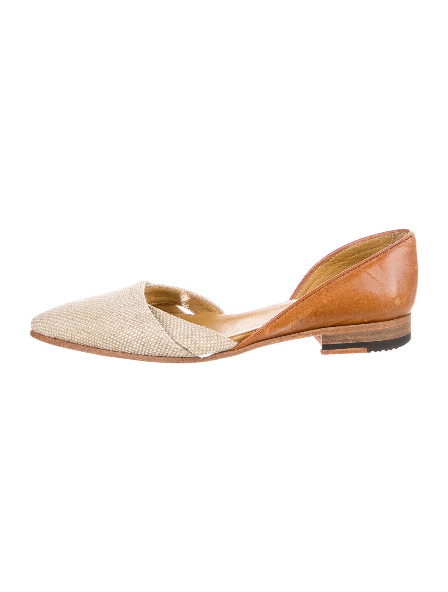 Billy Reid Leather Colorblock Pattern D'Orsay Flats