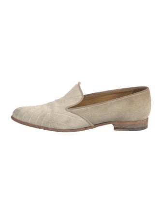 Billy Reid Suede Embroidered Accent Loafers