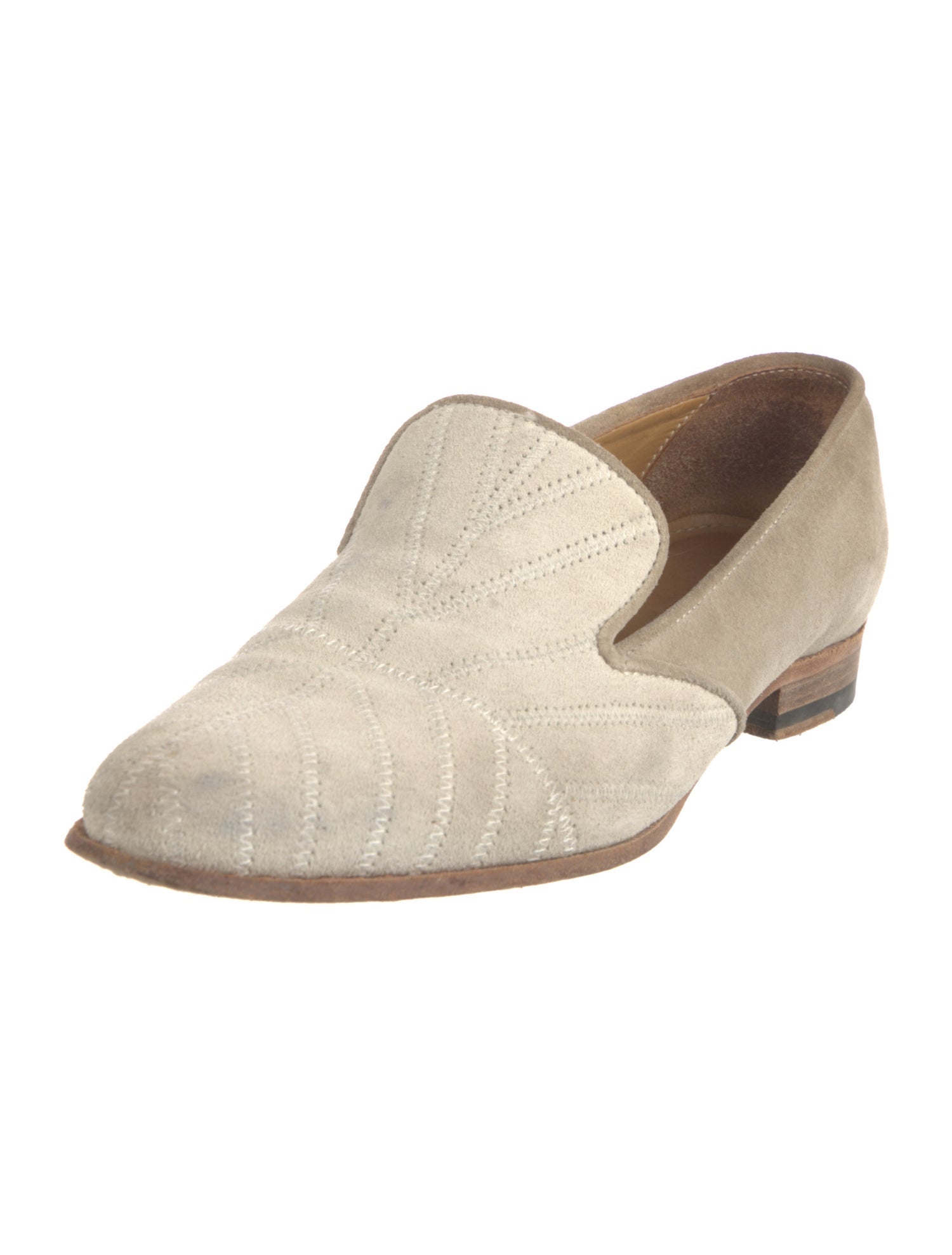 Billy Reid Suede Embroidered Accent Loafers