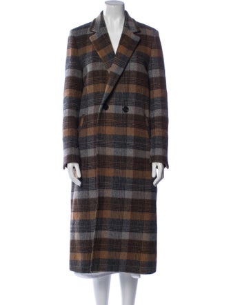 Billy Reid Wool Plaid Print Coat
