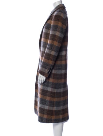 Billy Reid Wool Plaid Print Coat