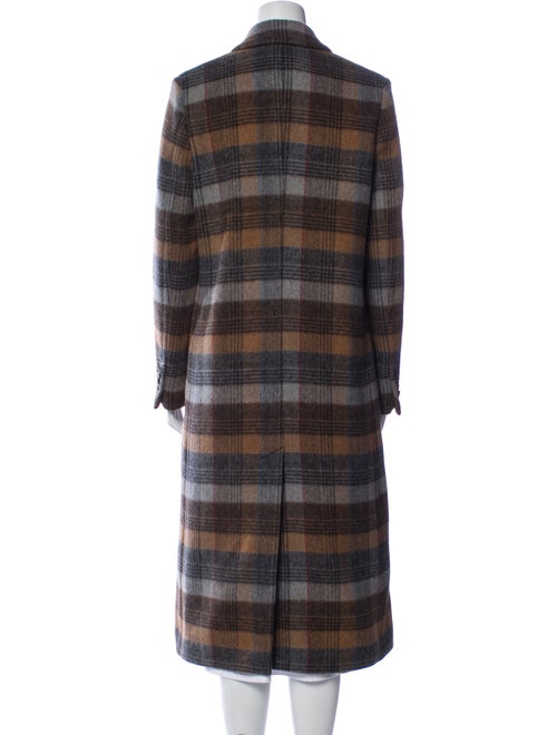 Billy Reid Wool Plaid Print Coat