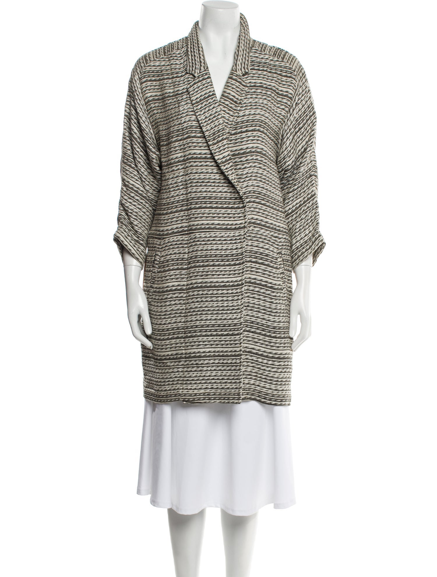 Billy Reid Linen Plaid Print Coat
