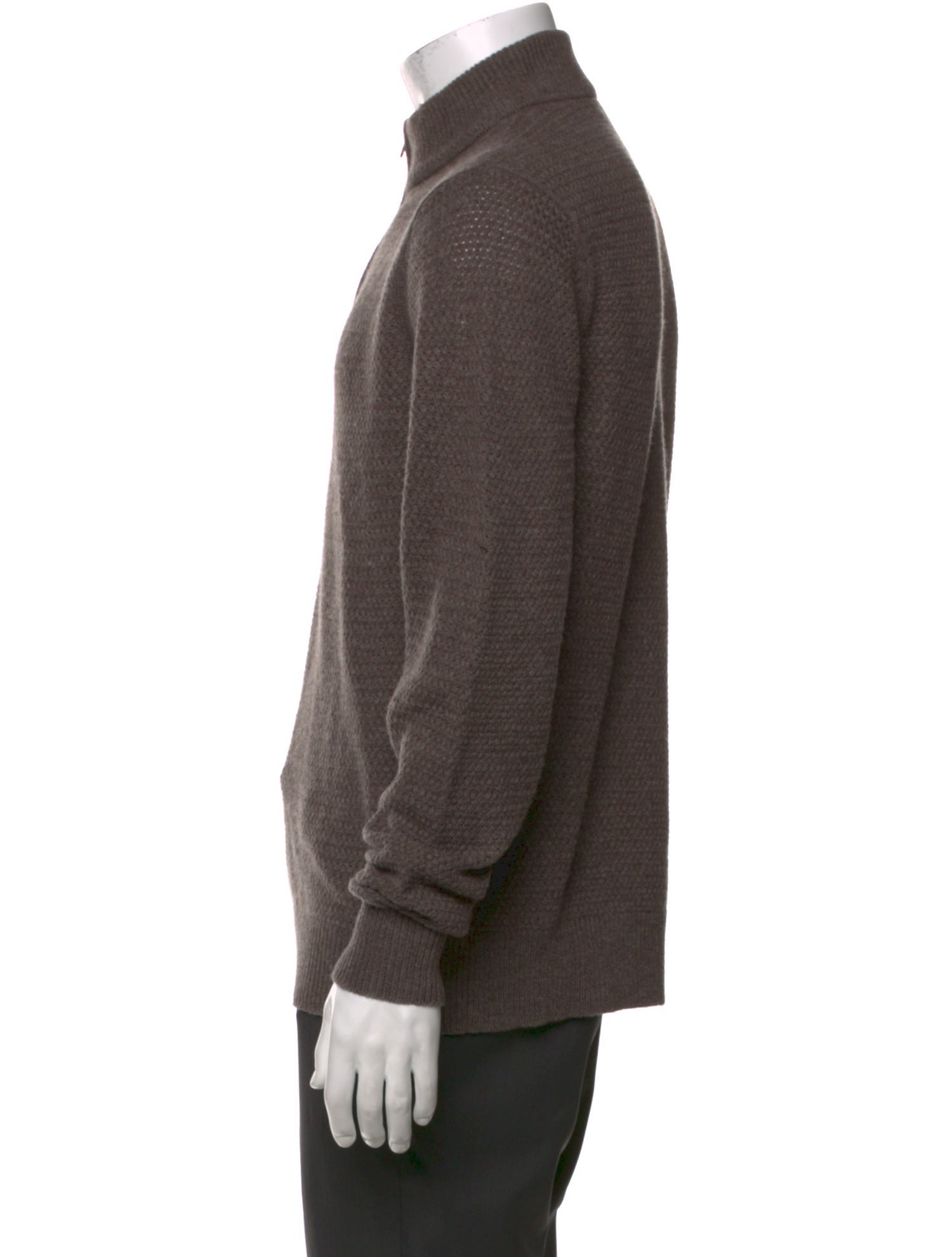 Billy Reid Merino Wool Mock Neck Polo Sweater