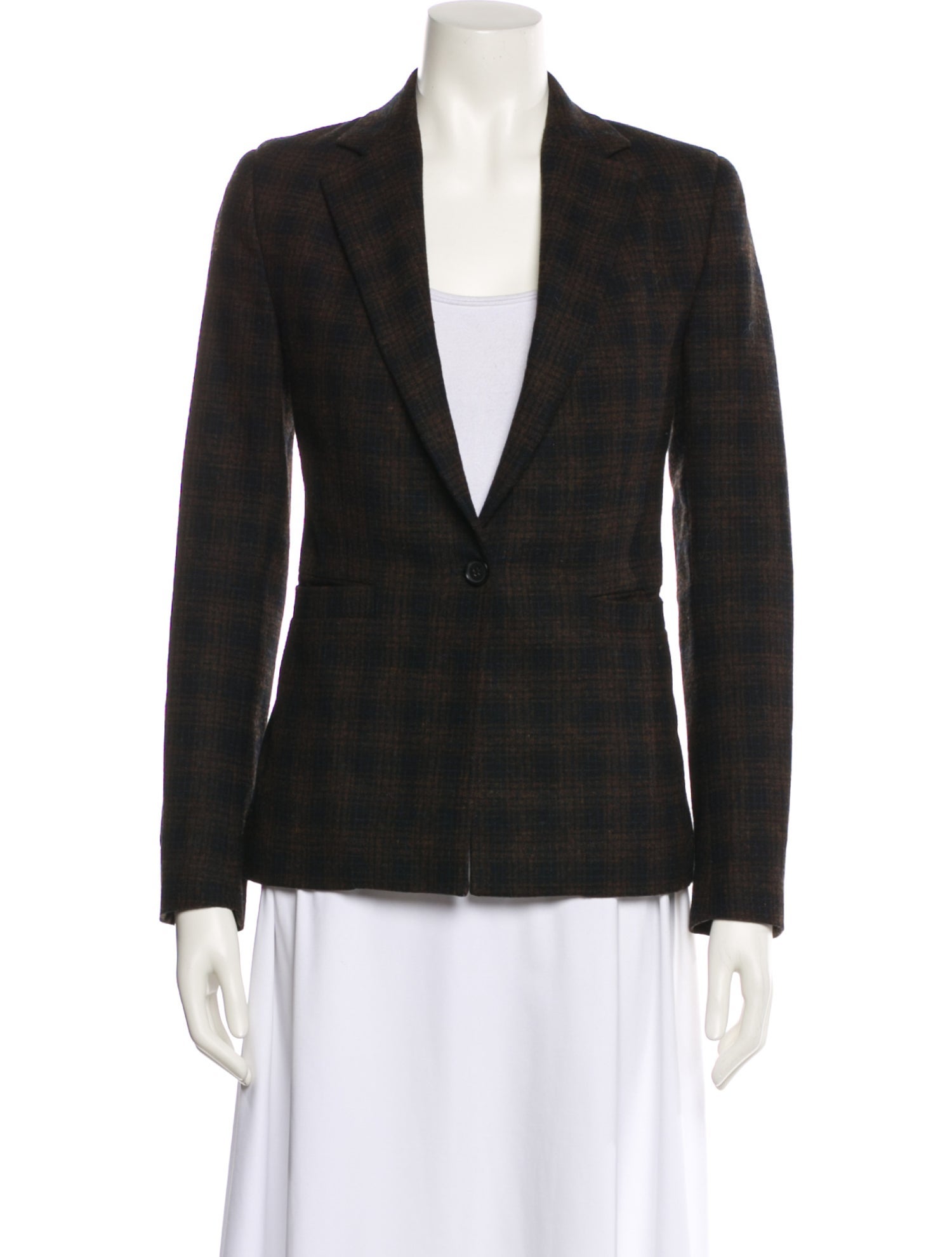 Billy Reid Wool Plaid Print Blazer