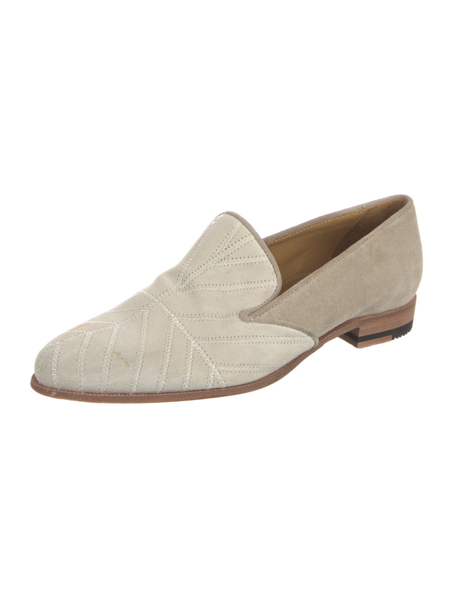 Billy Reid Suede Embroidered Accent Loafers