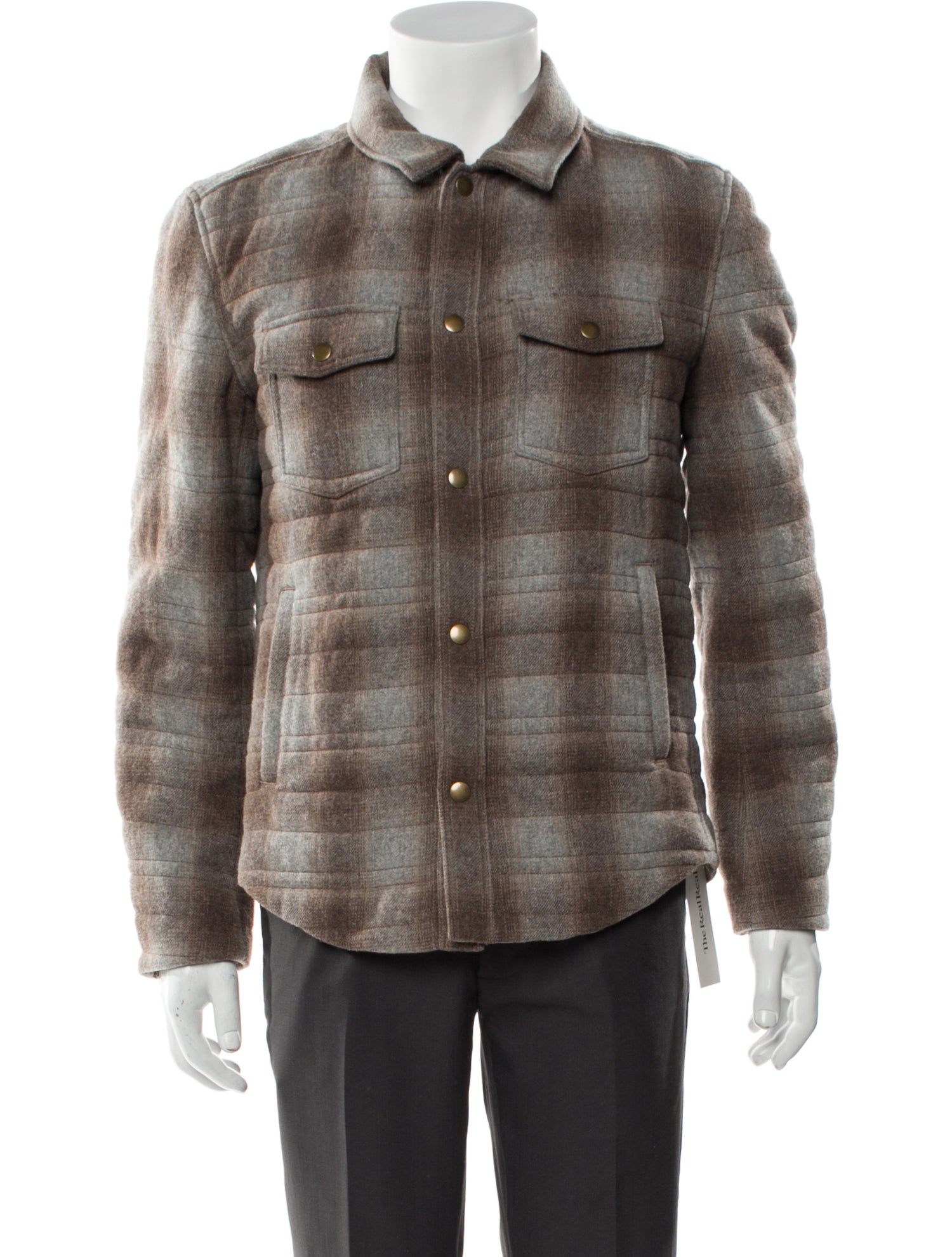Billy Reid Wool Plaid Print Trucker Jacket