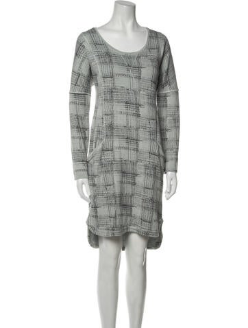 Body Wrap Dresses Plaid Print Knee-Length Dress M