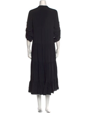 Béatrice Amblard Mock Neck Midi Length Dress