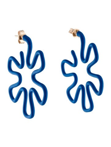 Bea Bongiasca Drop Enamel B Blue Earrings
