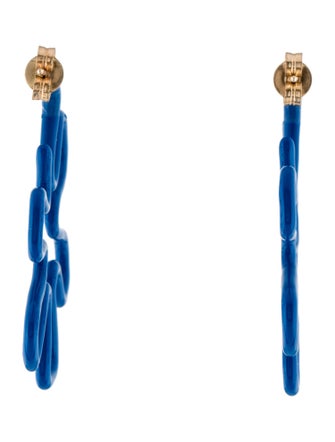 Bea Bongiasca Enamel B Blue Drop Earrings