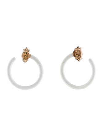 Bea Bongiasca 9K Quartz Tendril Circle Hoop Earrings