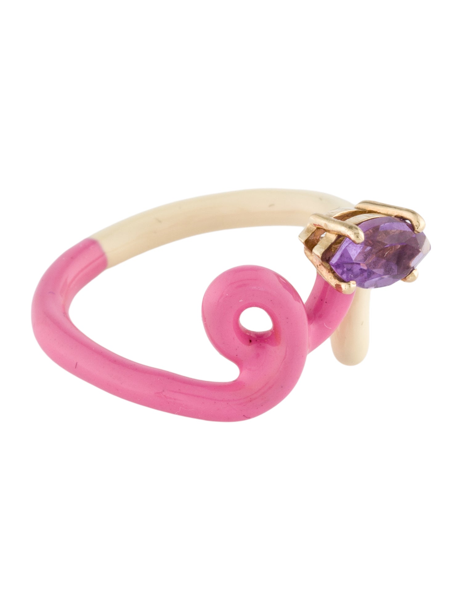 Bea Bongiasca Amethyst Baby Vine Tendril Ring