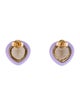 Bea Bongiasca Smokey Quartz & Enamel Candy Heart Stud Earrings